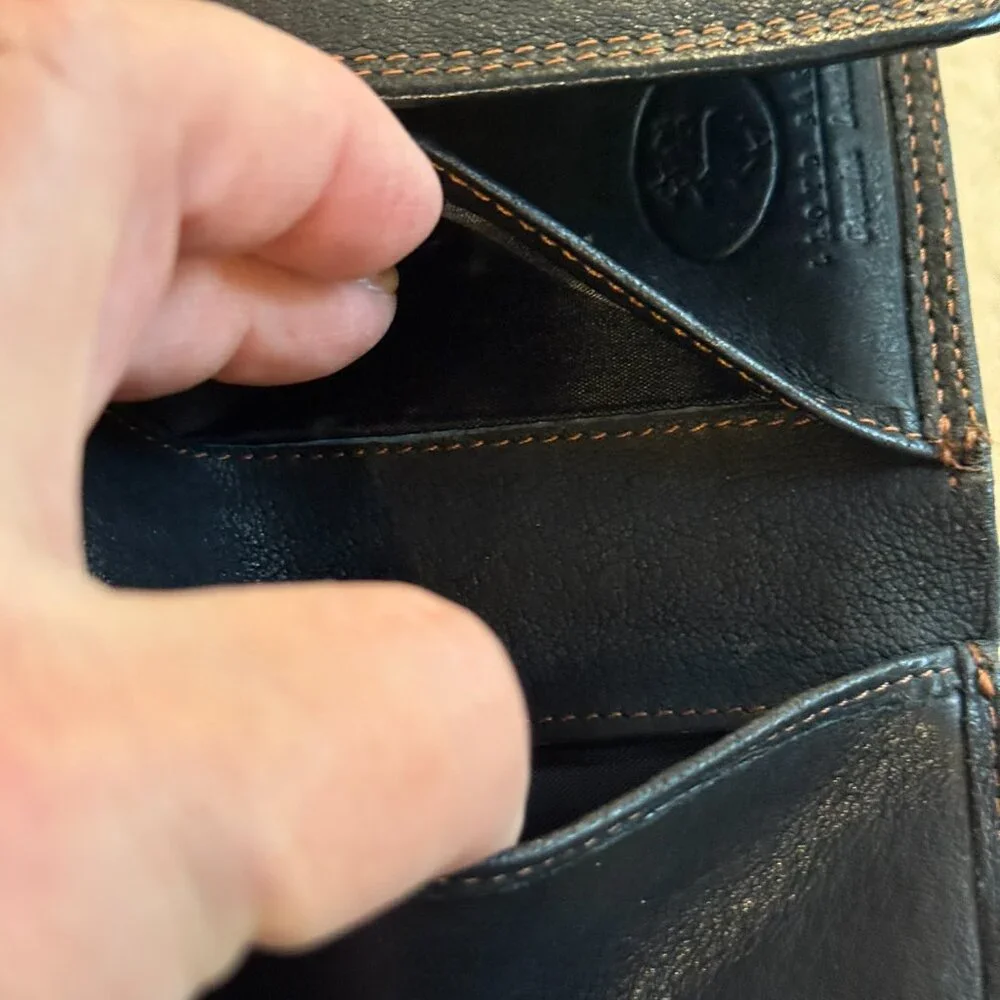 Lloyd Baker Women's Leather Wallet Multi Fold Black 2 Flaps and Zip Coin Pocket